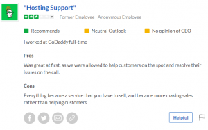 Godaddy Employee Review #3